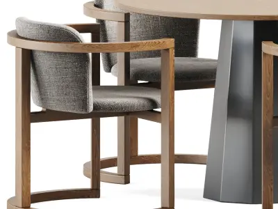 Dix Table by Connubia and Stir Chair by Kazuko Okamoto 3D model
