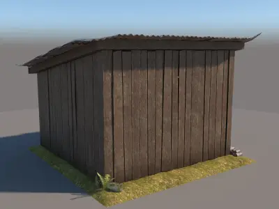 3D wooden Shed 3 model 3D model