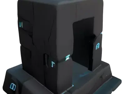 SciFi Ancient Portal Shrine Low-poly 3D model