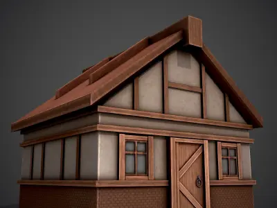 Old House Stylized Low-poly 3D model