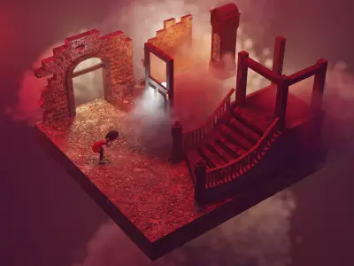 haunted house Low-poly 3D model