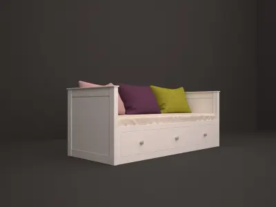 bench daybed with drawers 3D model