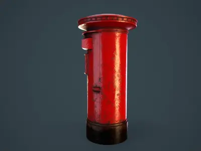 Royal Mail Postbox Low-poly 3D model