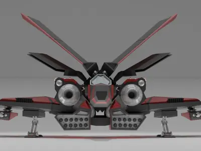 Starship SwallowS01 Low-poly 3D model