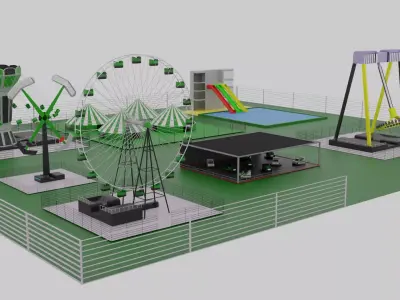 Amusement Park Low-poly 3D model