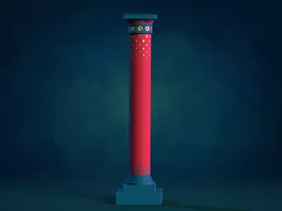 Pillar Column textured Low-poly 3D model