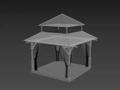 Bali beach bungalow 3D model