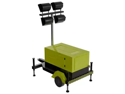 Mobile Construction Light Low-poly 3D model