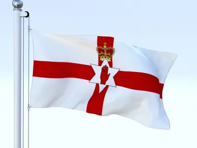 Animated Northern Ireland Flag Low-poly 3D model