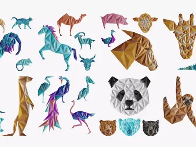 Paper artwork collection 3 3D Model Pack