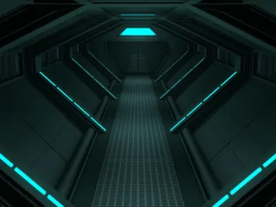 Sci Fi Corridor 3D model 35