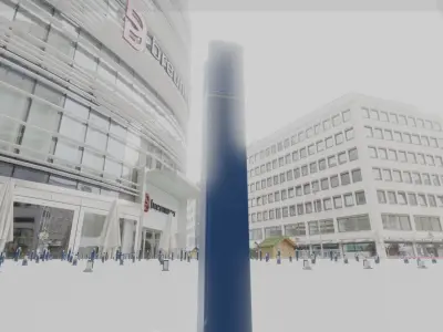 Street Light 8 Bollard 900mm Futuristic Blue Version 4 Low-poly 3D model