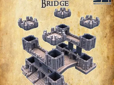Imperial Patrol Bridge  Tabletop Terrain 28MM 3D print model 3D print model