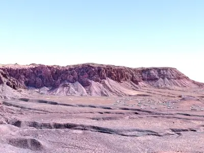 Red mountains landscape Low-poly 3D model