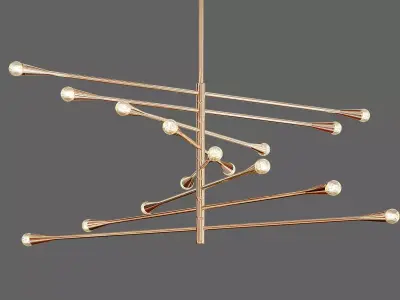 Ellia Pendant Light Gold 3D model
