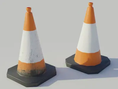 Traffic Cone - Low Poly PBR Low-poly 3D model