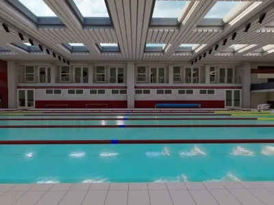 Swimming pool-stadium pool 3D model buy