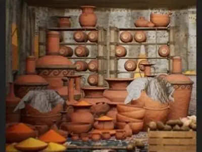 Middle Eastern Market 54 Assets Low-poly 3D model