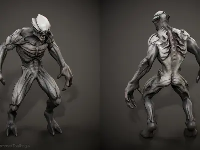 Horror Demon Beast Creature Low-poly 3D model