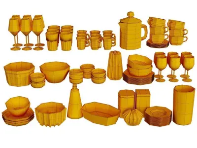 Set of dishes 3D model