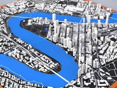 Cityscape Brisbane Queensland Australia 3D model