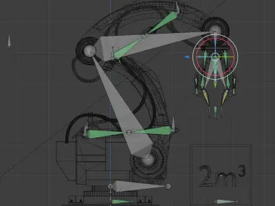 Industrial Robot Arm Basic Version Low-poly 3D model