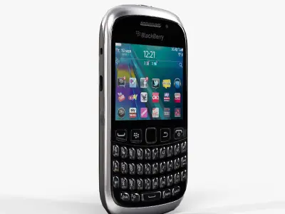 BlackBerry Curve 9320 Piano Black Low-poly 3D model