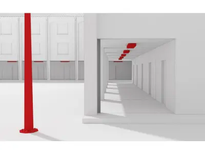 School building environment 3D model or public - untextured 3D model