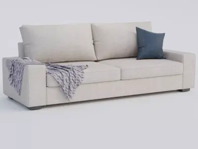 Modern 2-Seater Fabric Sofa 3D model