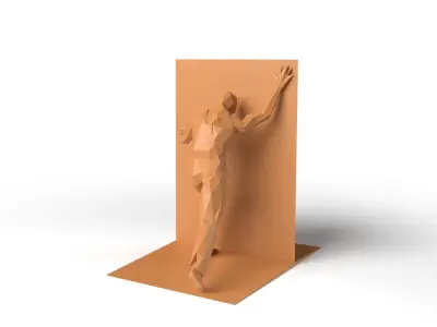 Human Bookend Low Poligonal Low-poly 3D model