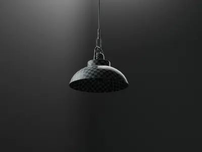 Ceramic Hanging Light with Metal Trim 3D model