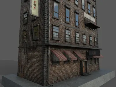 8-10 Old New york buildings Coffeeshop 1930 3D model