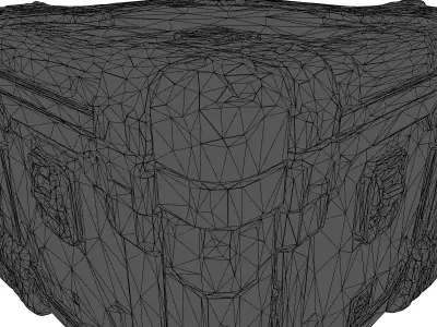 SciFi Futuristic Yellow Storage Crate Low-poly 3D model