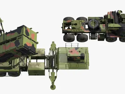  MIM-104 Patriot Surface to Air Missile SAM Battle Position 3D Model 