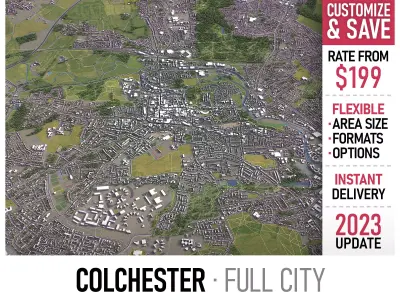 Colchester - 3D City Model Low-poly 3D model