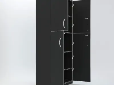 Wooden Cabinet Set 3 3D model