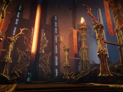 Grim temple Low-poly 3D model