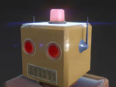 Mr Robot Low Poly PBR painted rigged Low-poly 3D model