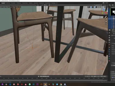Low-poly modern interior  Low-poly 3D model purchase