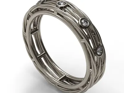 A set of four rope rings 3D print model