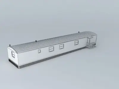 Single Wide Trailer Home Free 3D model