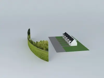 Terraced houses Free 3D model