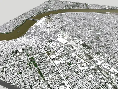 Cityscape New Orleans Louisiana United States 3D model