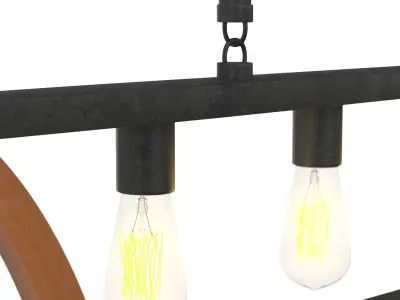 Trestle 4 Light 33 inch Gilded Iron Island Pendant Ceiling Light 3D model