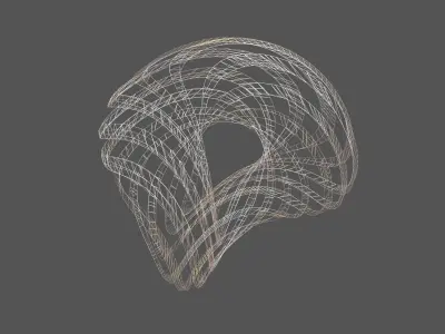 Abstract Ring Sphere v2 002 Low-poly 3D model