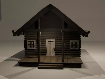 Wild West Wooden House Low-poly 3D model