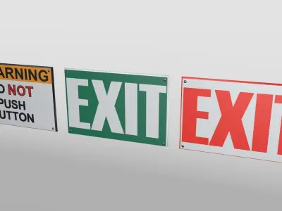 Wall Mounted Sign Low-poly 3D model