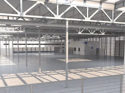 Warehouse 3 empty industrial 3D model