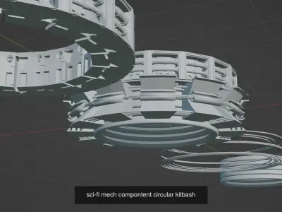 Sci-fi Kitbash - visor - tech - spaceship component - corridor 3D Model Pack