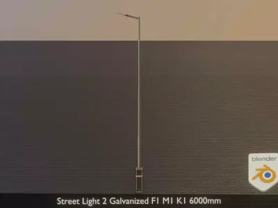Street Light 2 Galvanized F1 M1 K1 6000mm Low-poly 3D model